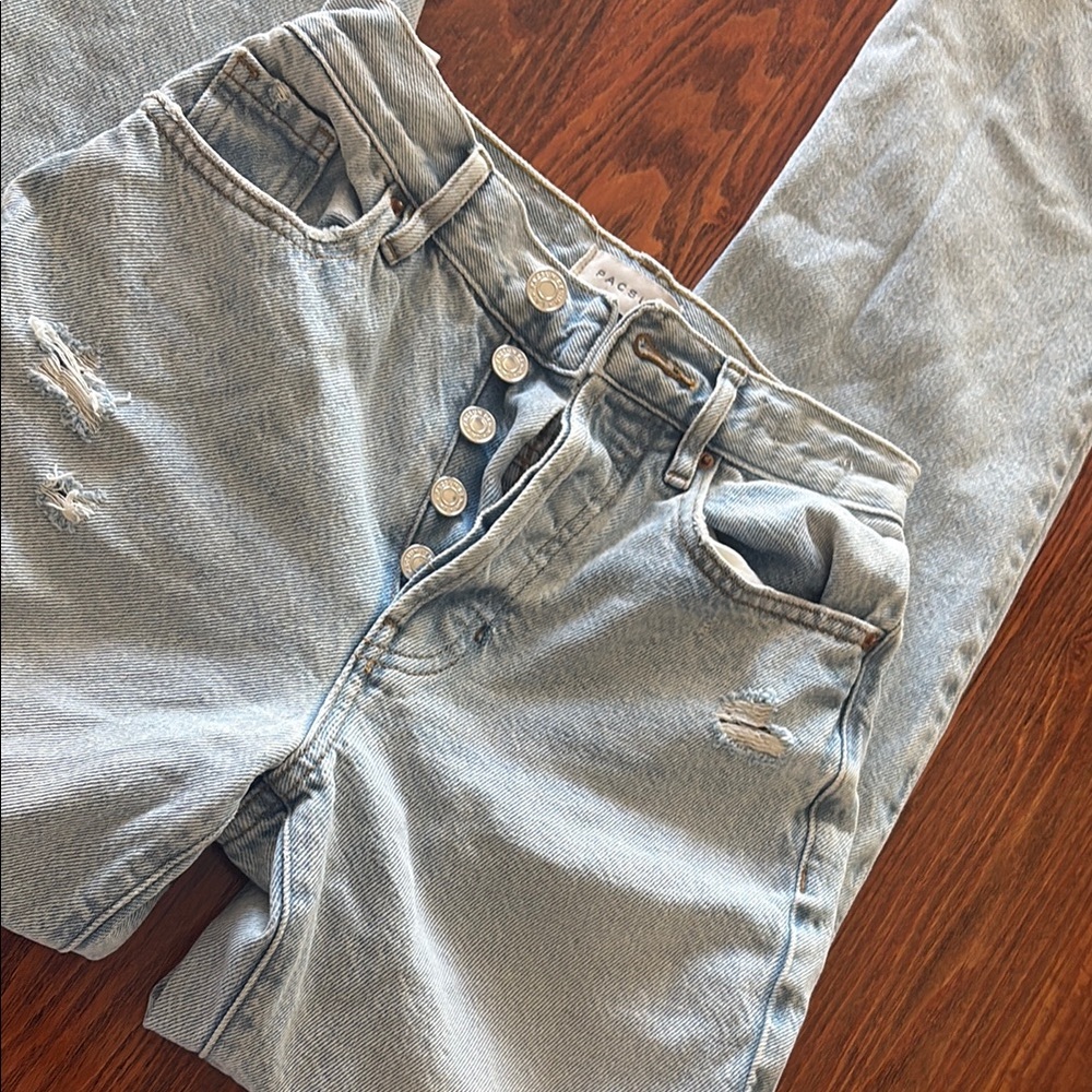 Stylish Light Blue Distressed Jeans